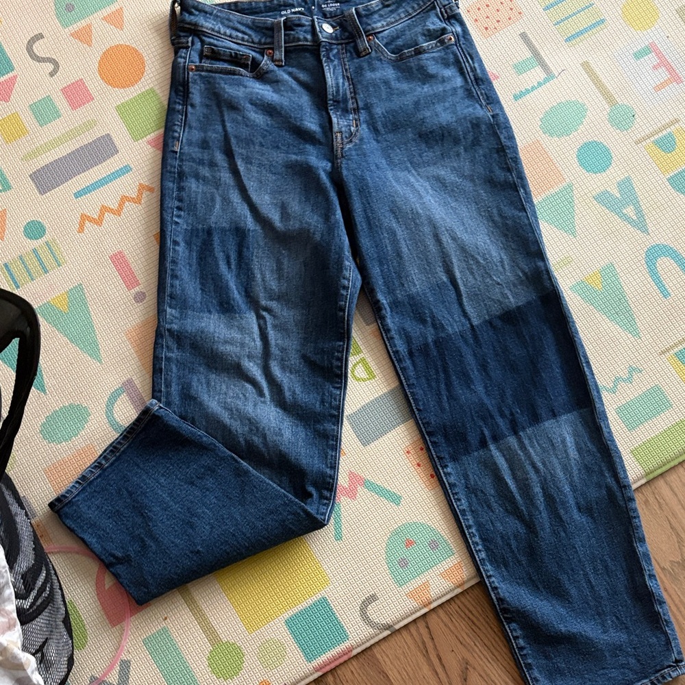 Old navy OG loose secret smooth pockets 6/28regular patchwork $55 denim euc